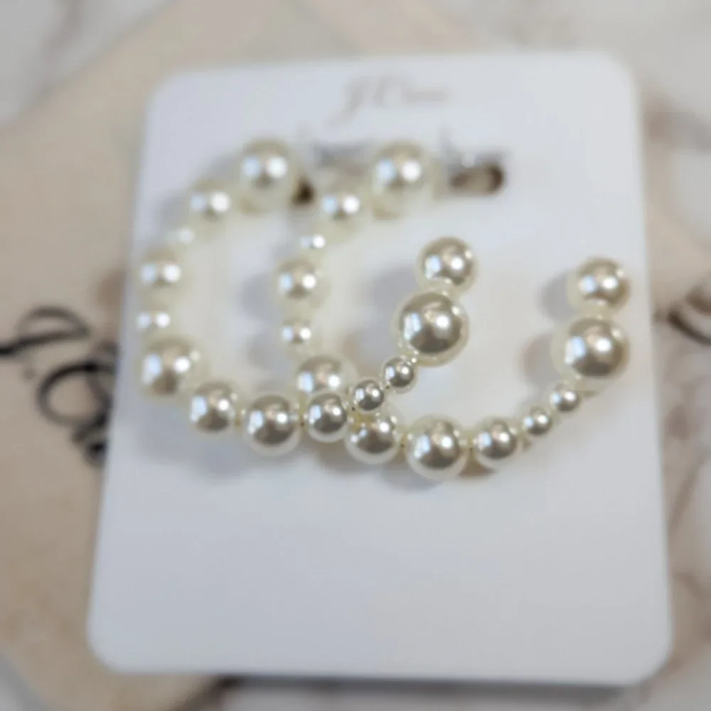 J.Crew Mixed Pearl Hoop Earrings